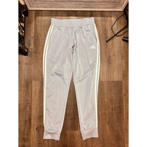 Women's Adidas Light Blue Track Pants & Joggers M with White Stripes